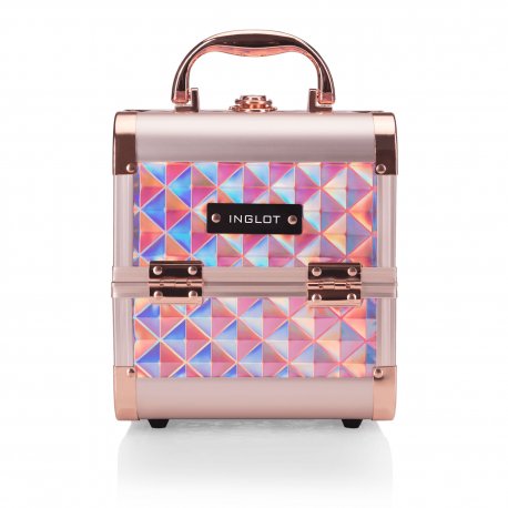 MAKEUP CASE DIAMOND MINI HOLOGRAPHIC ROSE GOLD (MB152M BIG DIAMOND K10